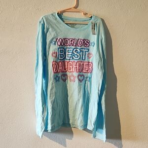 Children's place long sleeve best daughter shirt NWT size 14